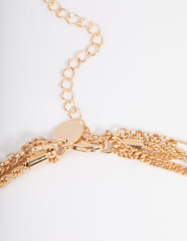 Gold Multi Stone Necklace