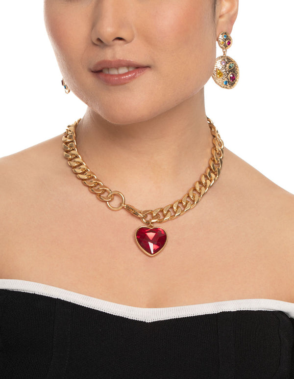Gold Statement Heart Necklace
