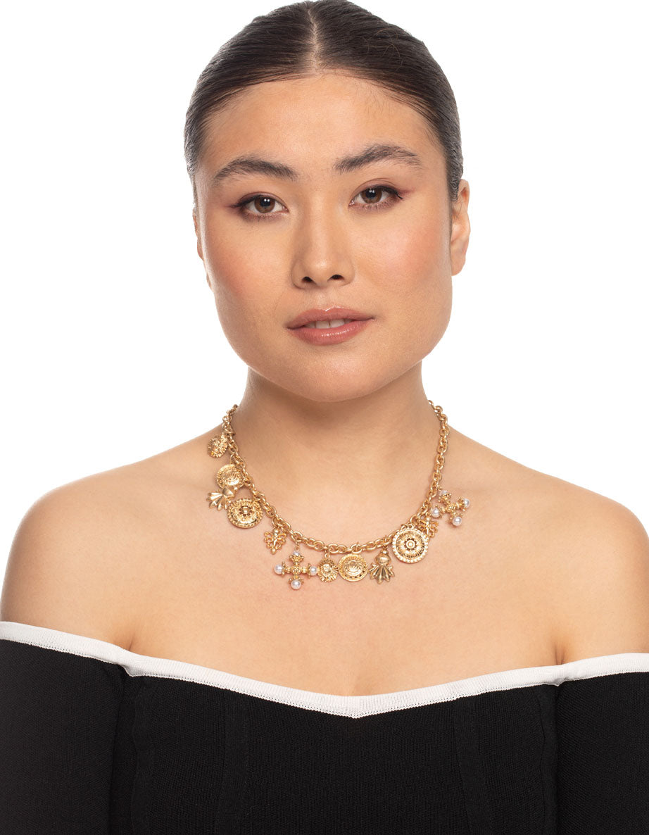 Gold Statement Cross Pendant Necklace