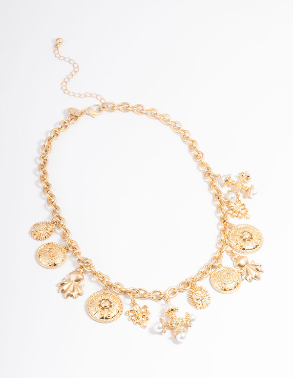 Gold Statement Cross Pendant Necklace