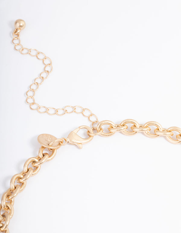 Gold Statement Cross Pendant Necklace