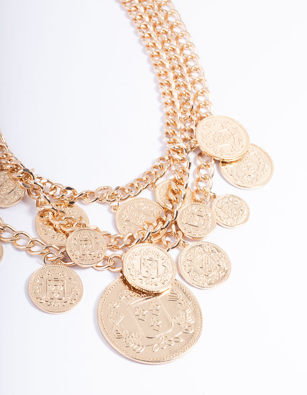Gold Multi Coin Necklace