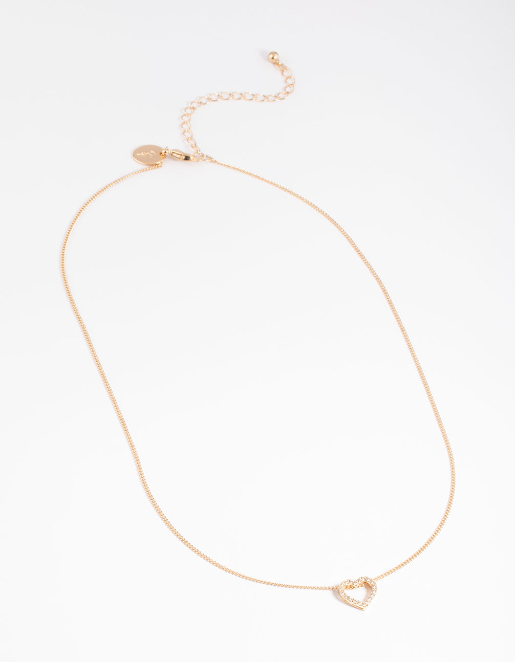 Diamond Simulants Open Heart Necklace