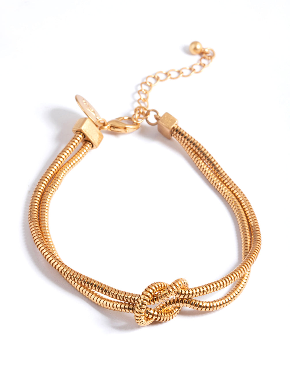 Gold Double Knot Thick Chain Bracelet