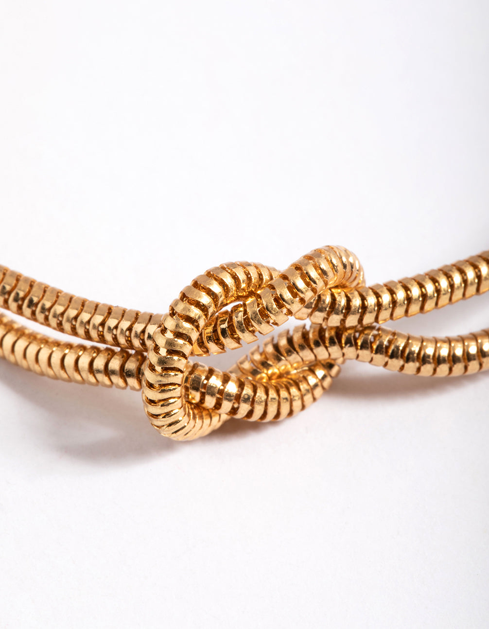 Gold Double Knot Thick Chain Bracelet