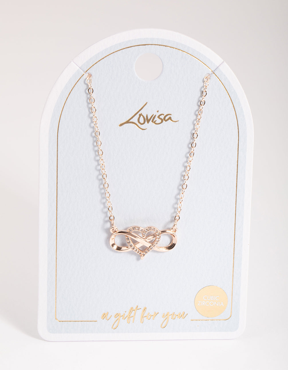 Rose Gold Heart & Infinity Necklace
