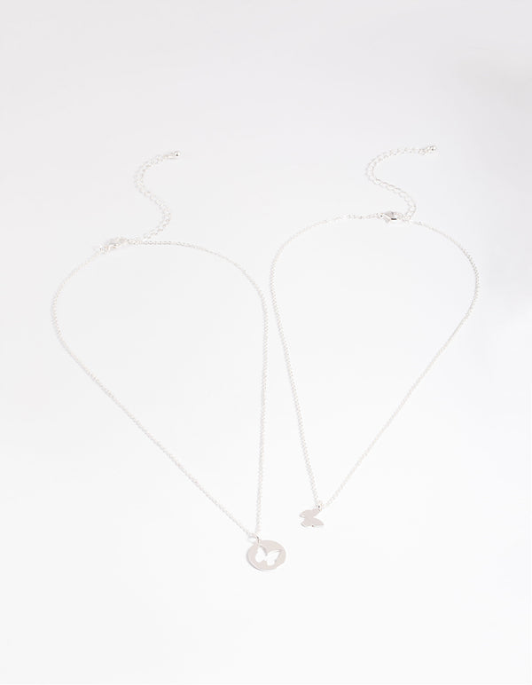 Silver Butterfly Cut Out Necklace Pack