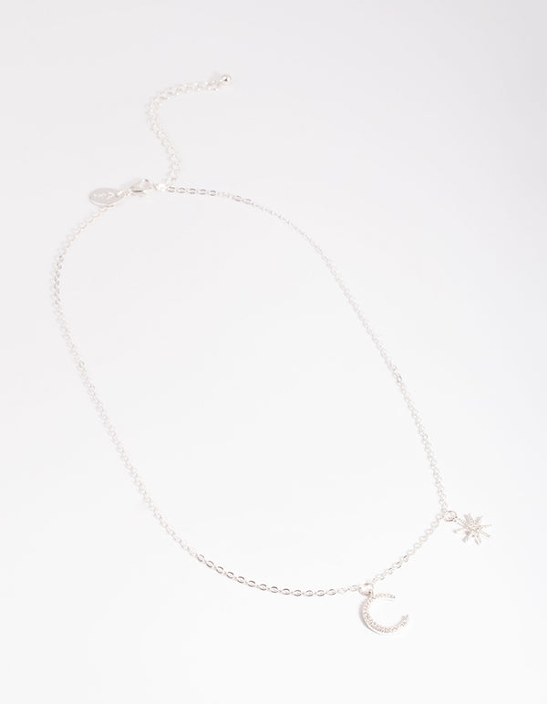 Silver Asymmetrical Celestial Necklace