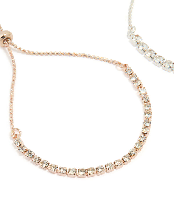 Mixed Metal Classic Cup Chain Tennis Bracelet Pack