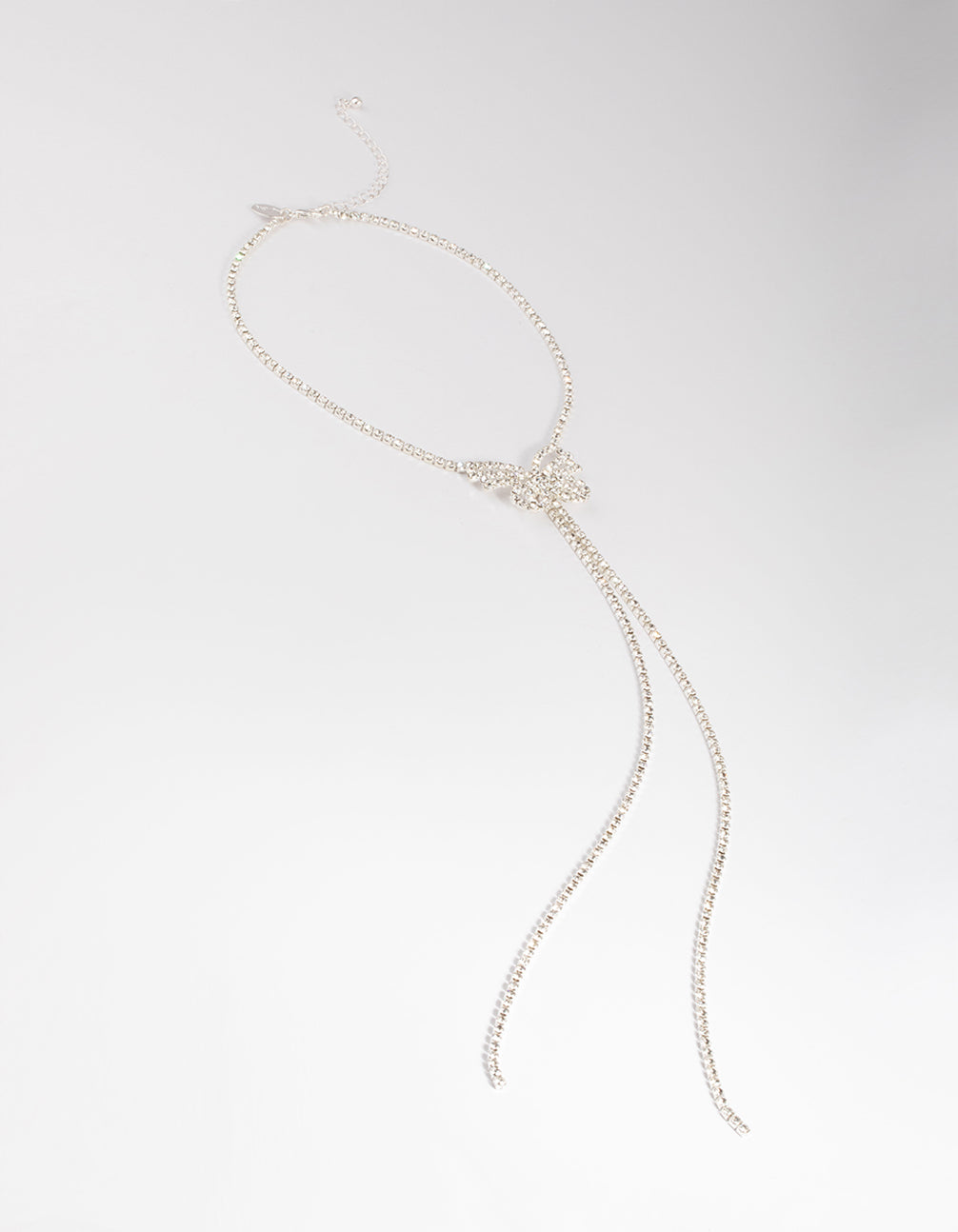 Silver Diamante Butterfly Drop Choker