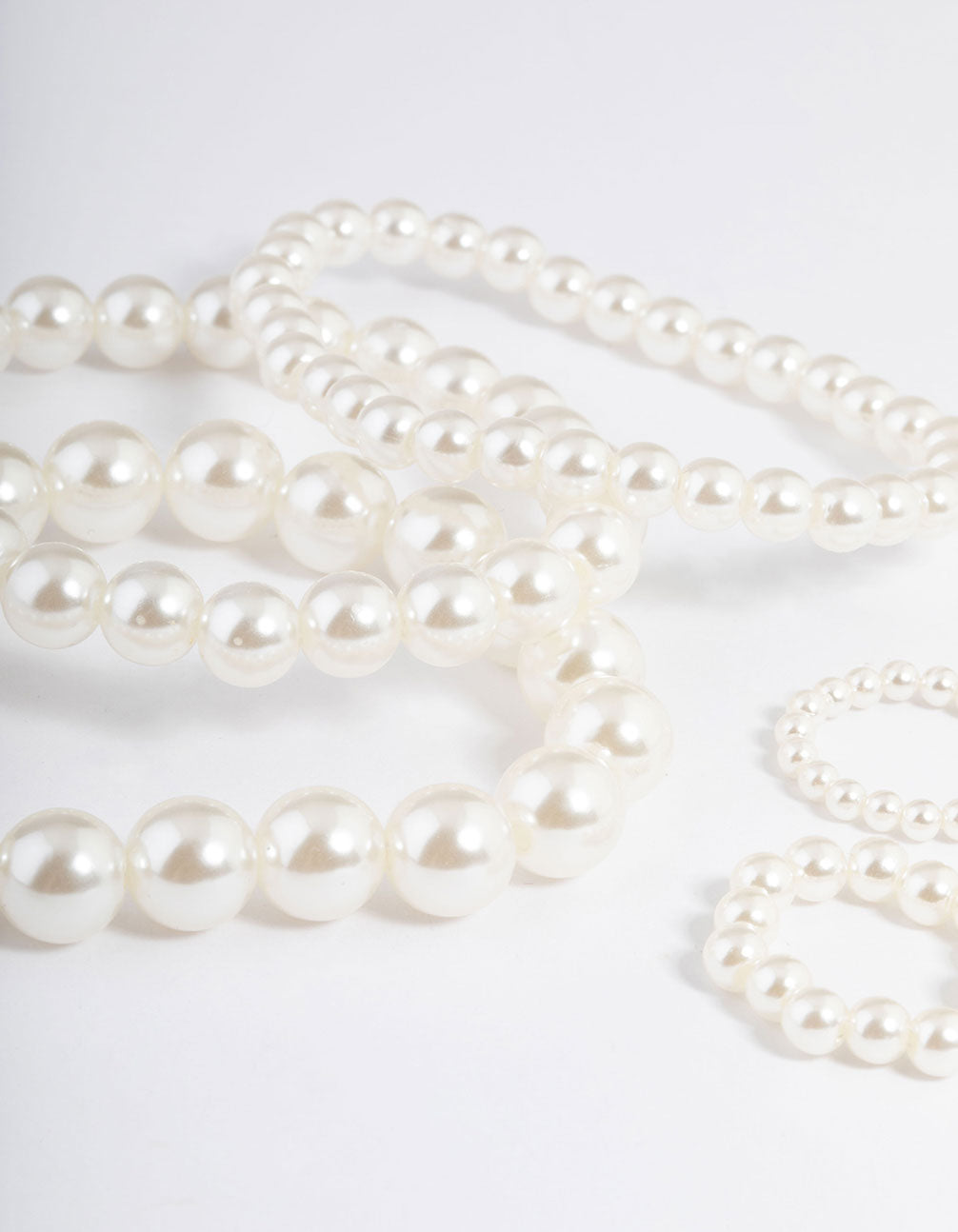 Acrylic Mixed Pearl Bracelet & Ring Set