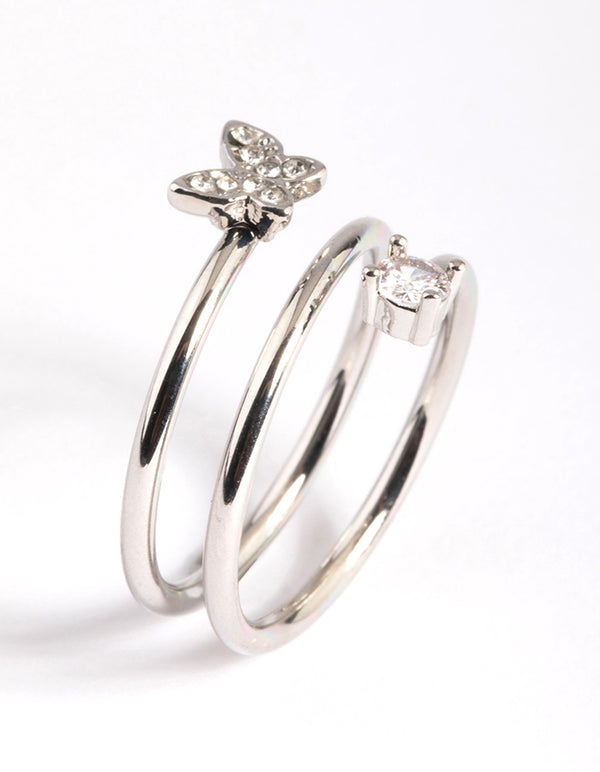 Silver Mini Butterfly Wrap Ring