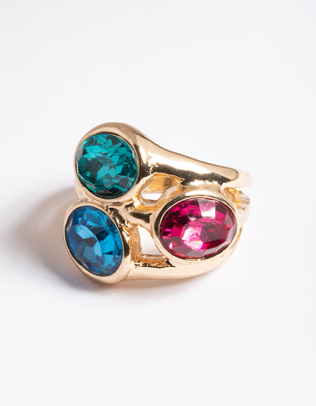 Gold Large Three Stone Ring