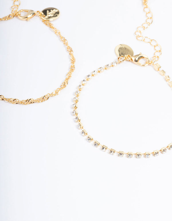 Gold Plated Cupchain & Mic Chain Bracelet Pack