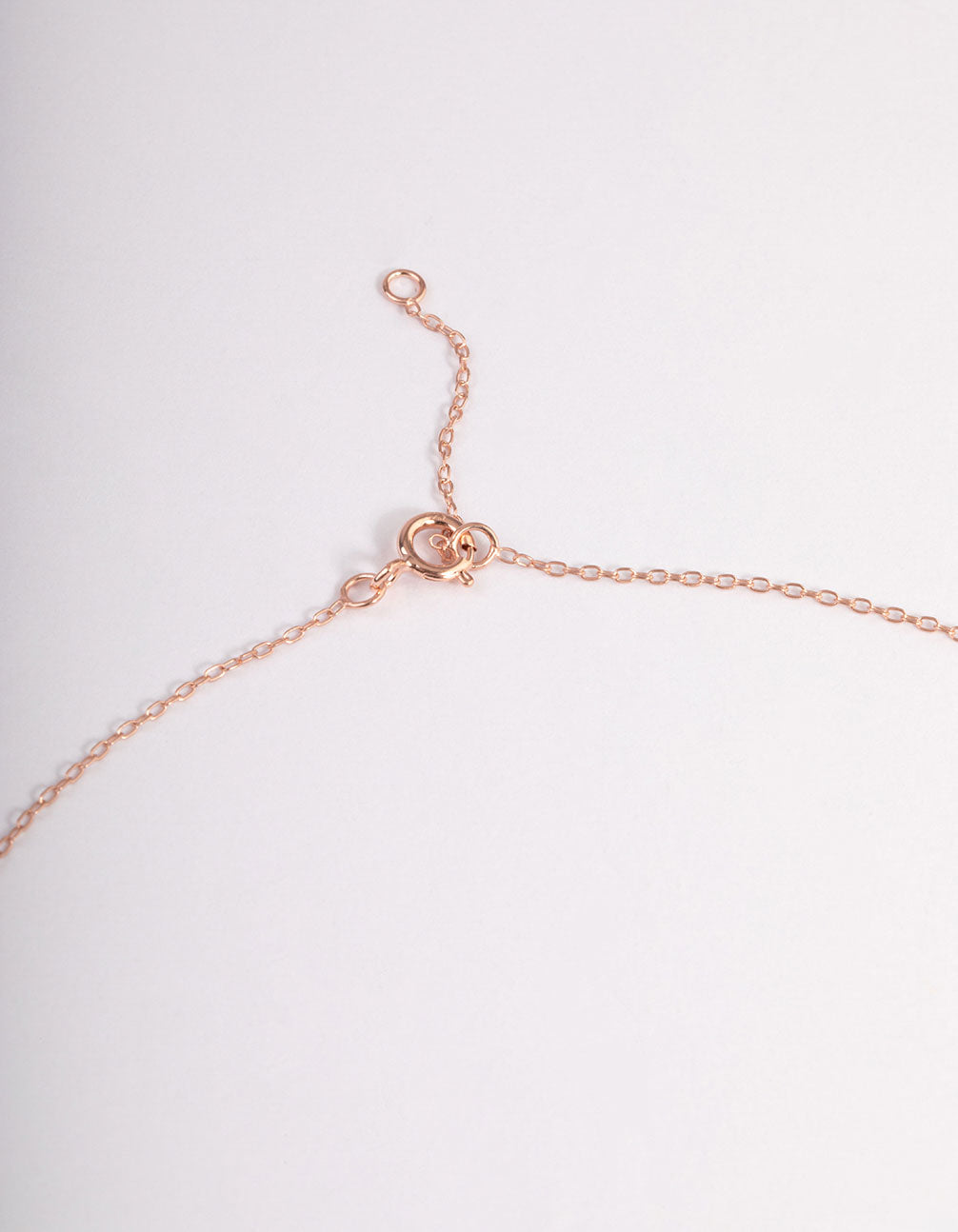 Rose Gold Plated Sterling Silver Cubic Zirconia Floating Heart Necklace