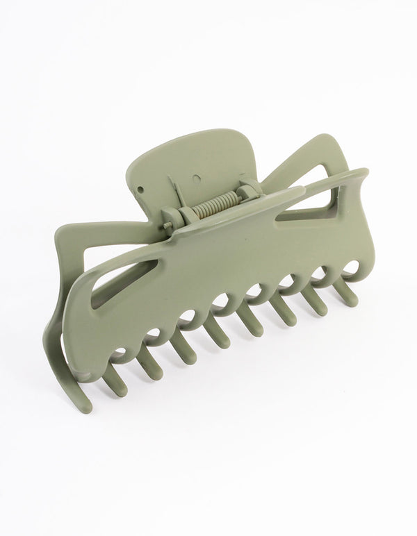Green Large Bow Claw Clip