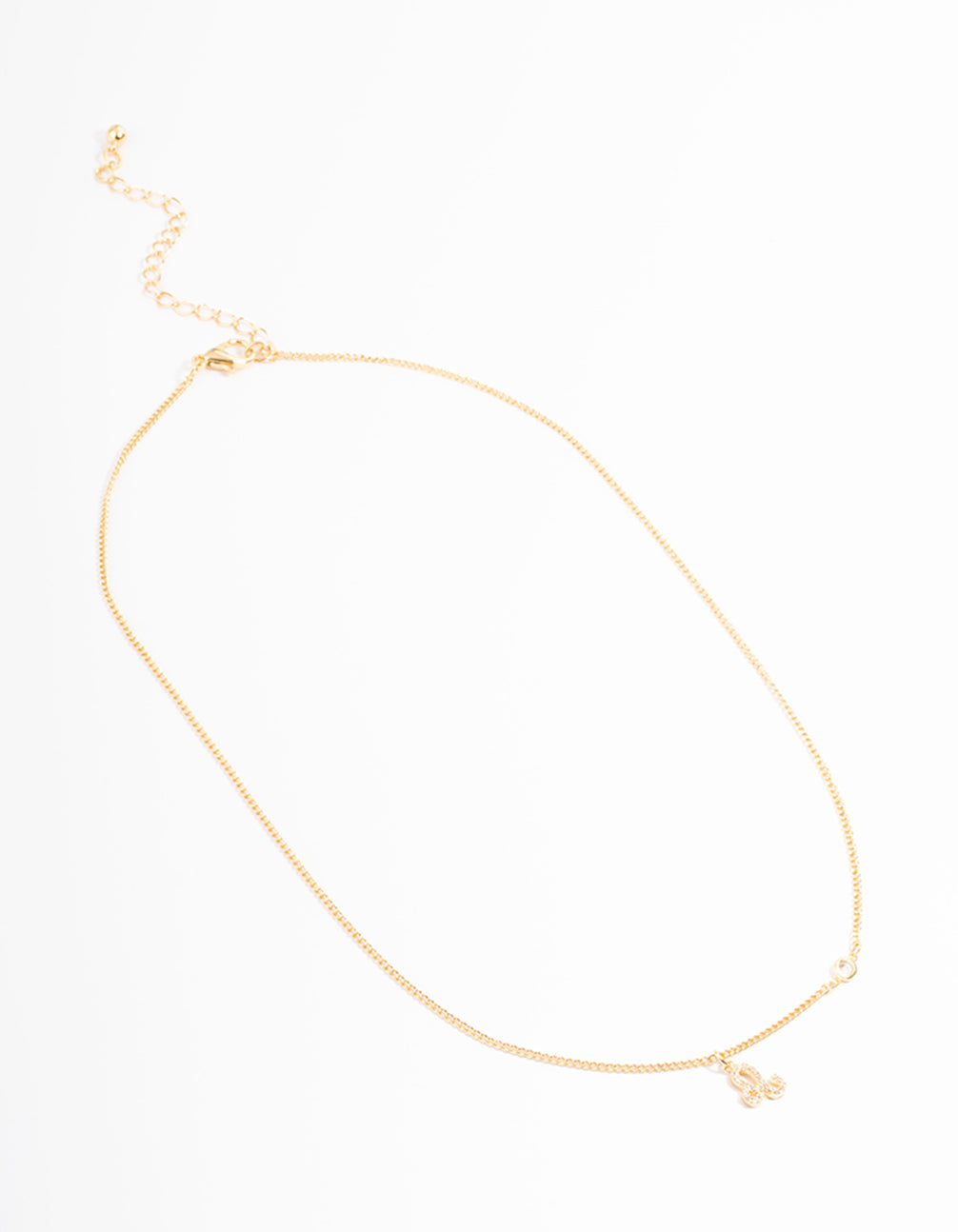 Gold Plated Leo Necklace with Cubic Zirconia Pendant