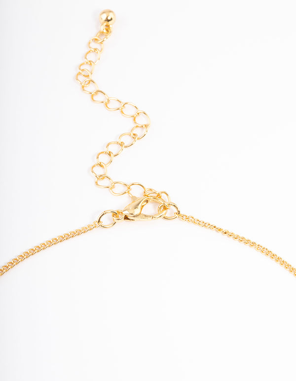Gold Plated Virgo Necklace with Cubic Zirconia Pendant