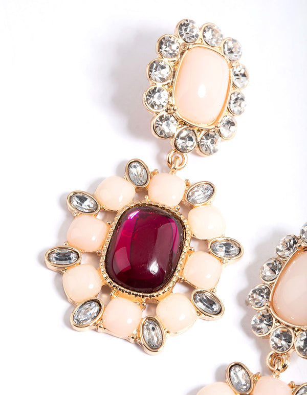 Gold Statement Drop Earrings