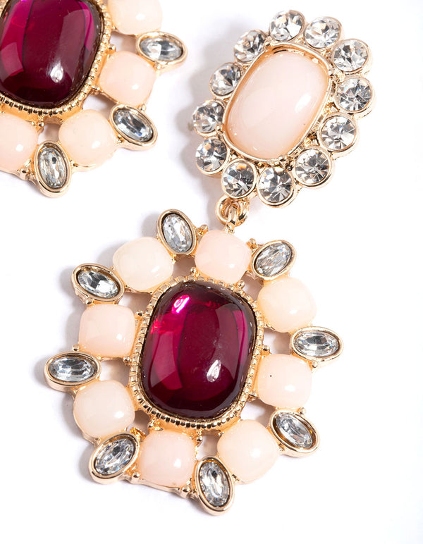 Gold Statement Drop Earrings