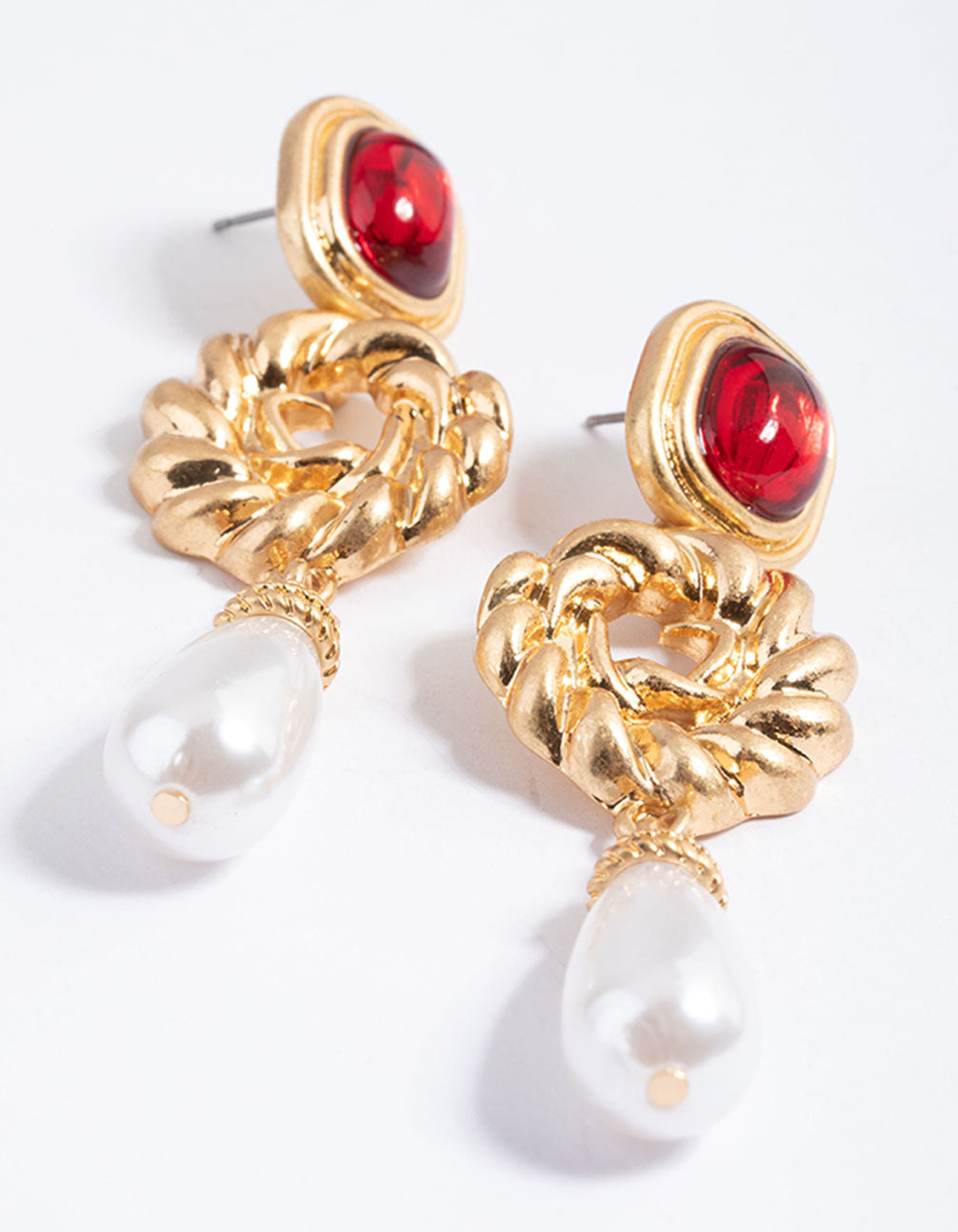 Gold Pearl Drop Earrings
