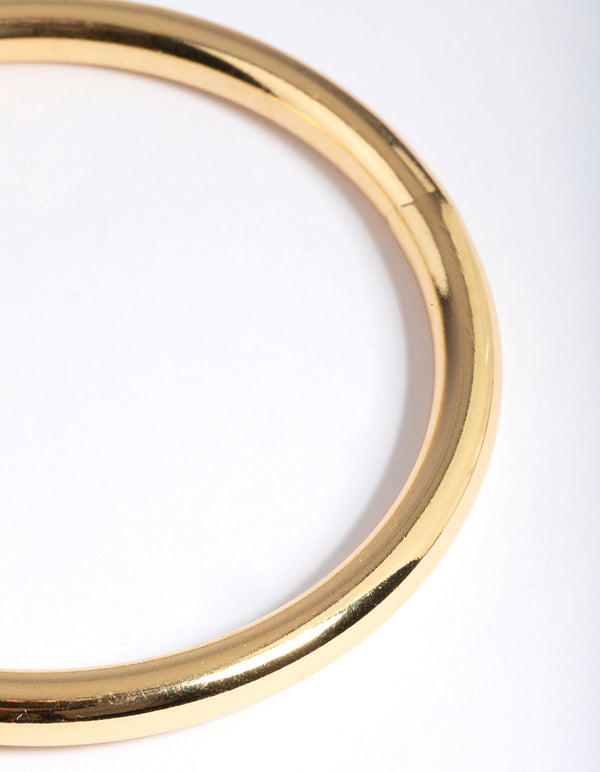 Gold Plated Brass Round Chunky Bangle