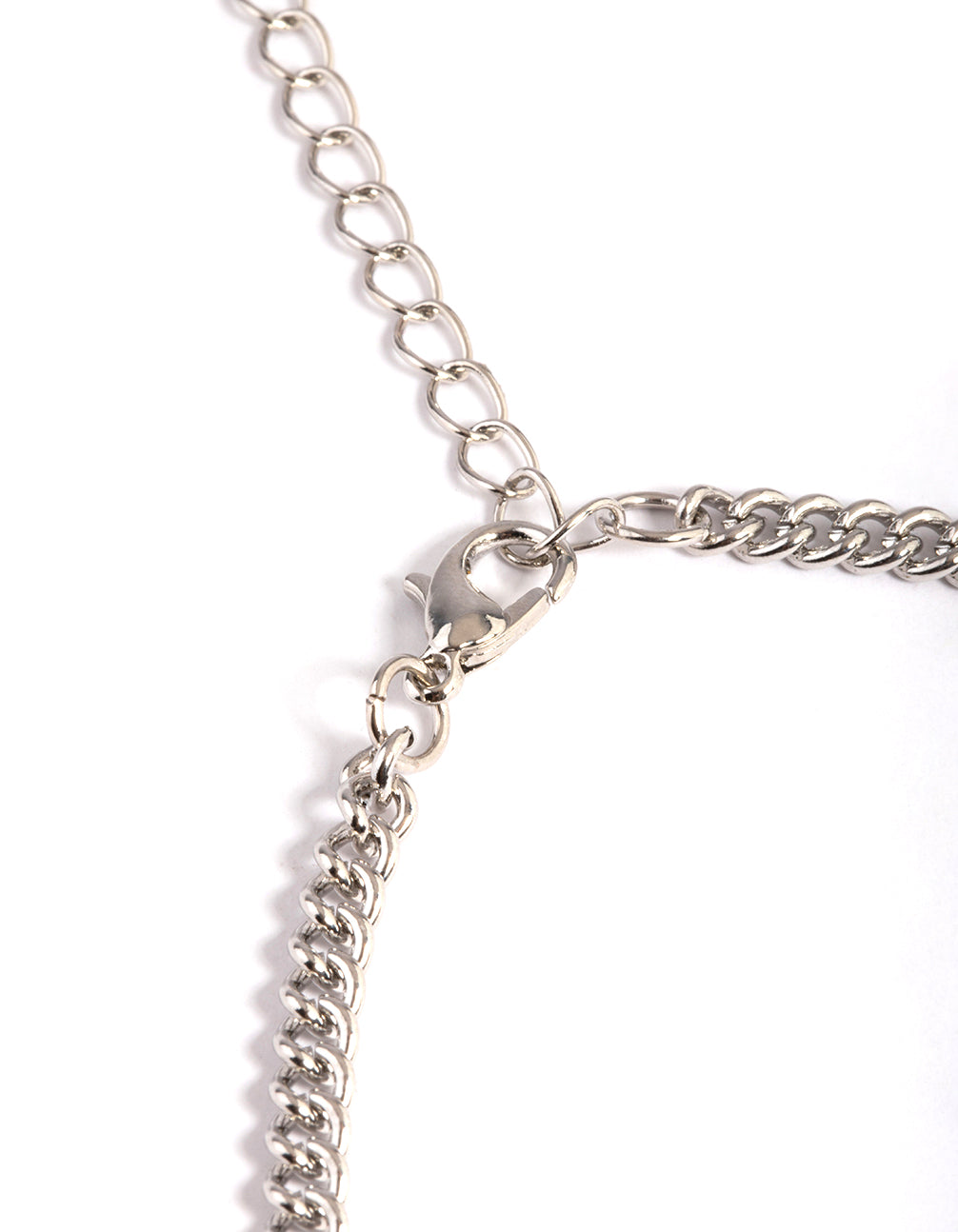 Rhodium Gradual Teardrop Diamante Stone Necklace