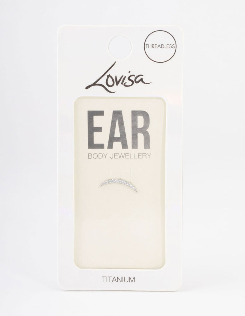 Titanium Half Moon Threadless Flat Back Lovisa - Main Image