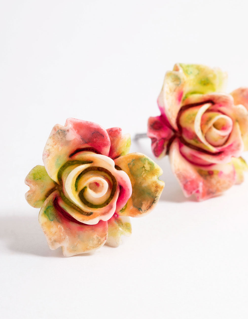 Large Rose Stud Earrings