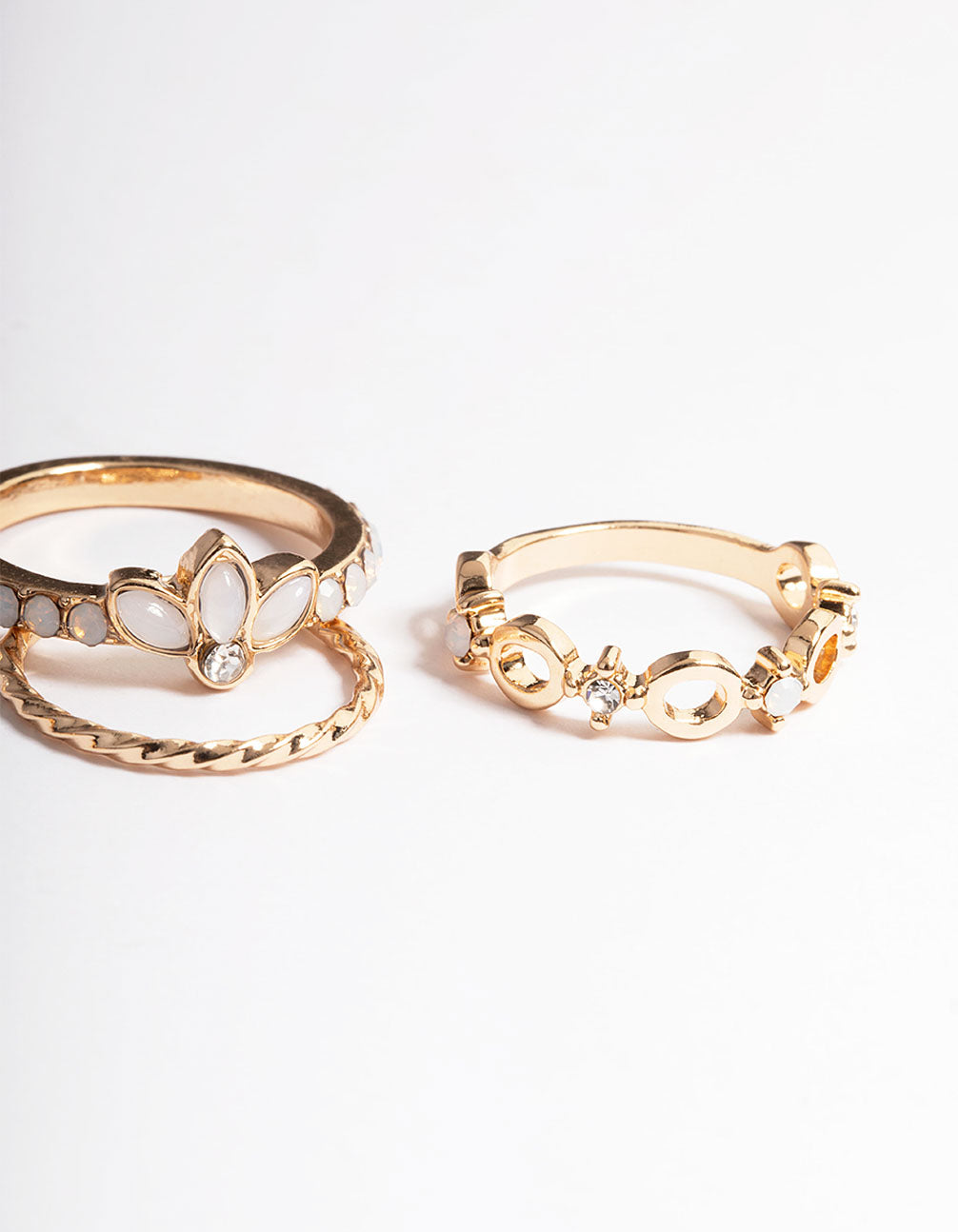 Gold Pearl & Mixed Stone Ring Pack