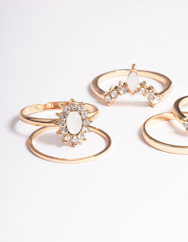 Gold Opal Nesting Ring Pack