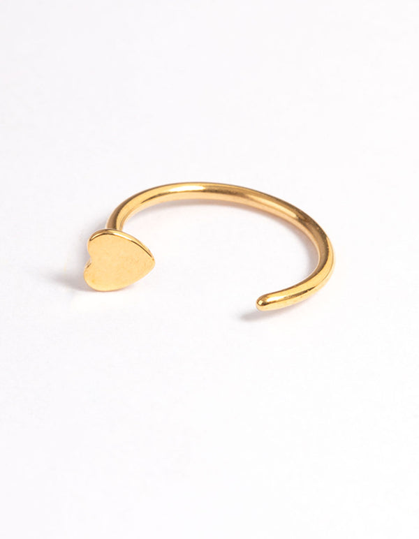 Gold Plated Surgical Steel Heart & Yin Yang Nose Pack