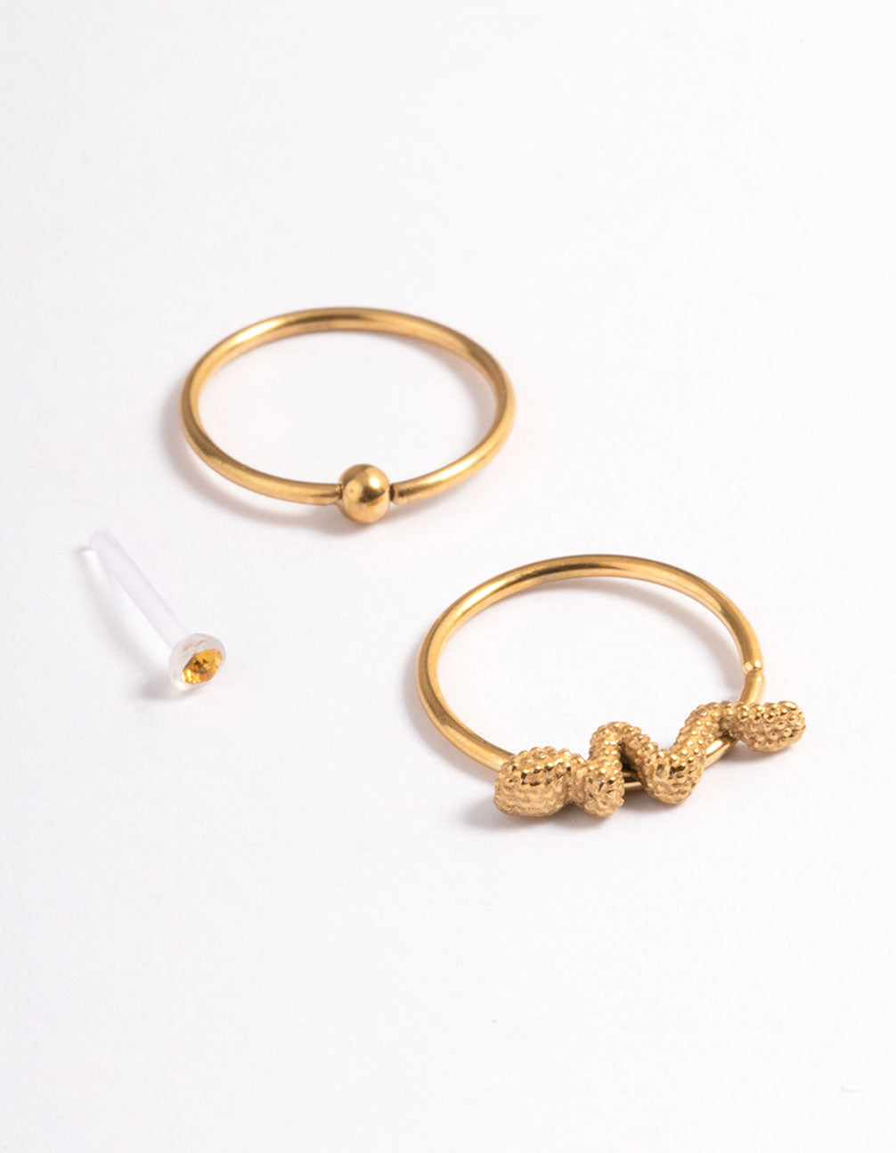 Gold Plated Surgical Steel Bio Snake Nose Ring Pack