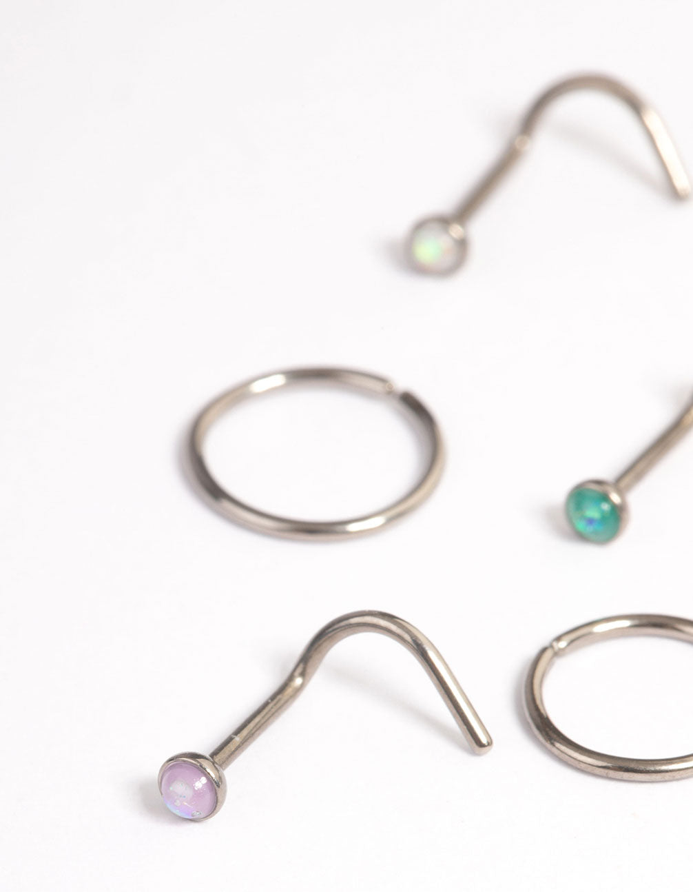 Titanium Blue Pastel Nose Stud 6-Pack