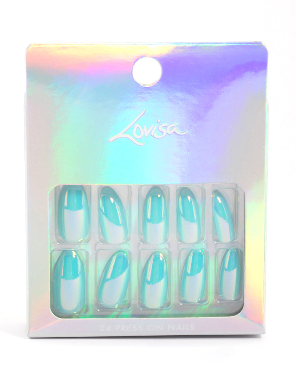 Blue Iridescent Press On Nails