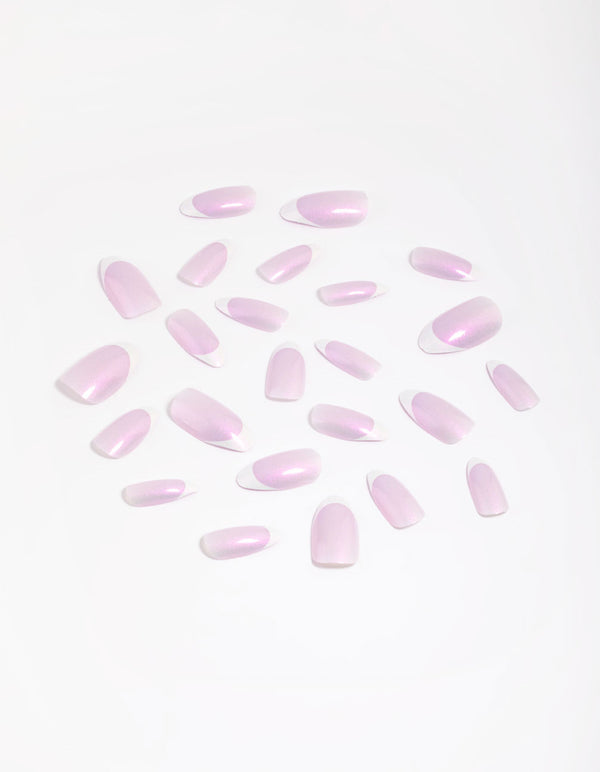 Purple French Tip Press On Nails