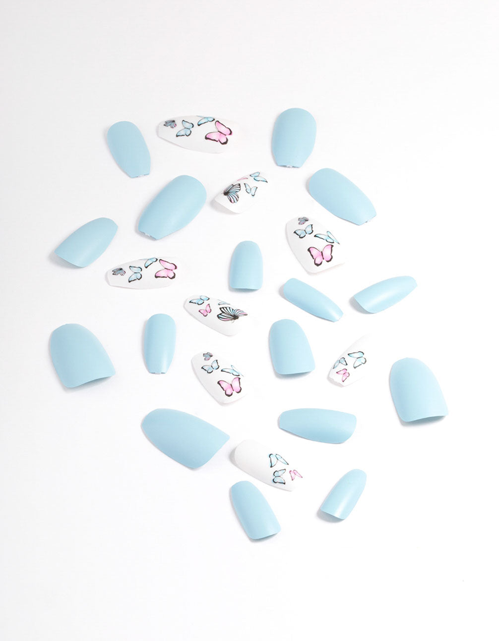 Blue Butterfly Press On Nails