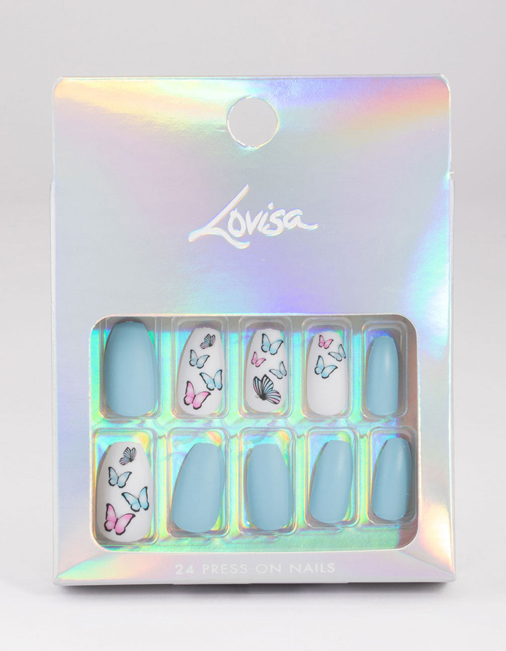 Blue Butterfly Press On Nails