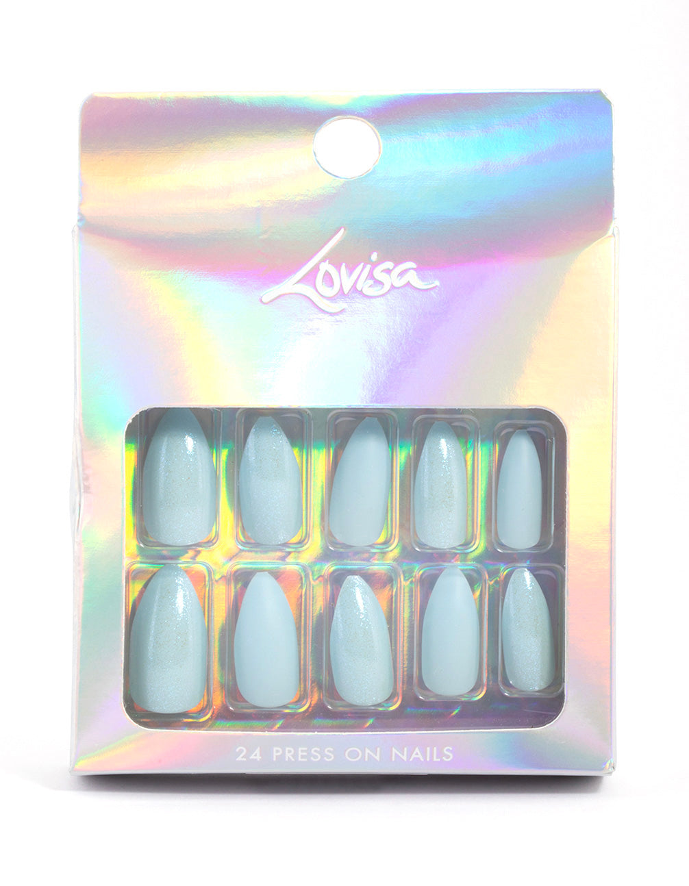 Blue Matte Iridescent Press On Nails