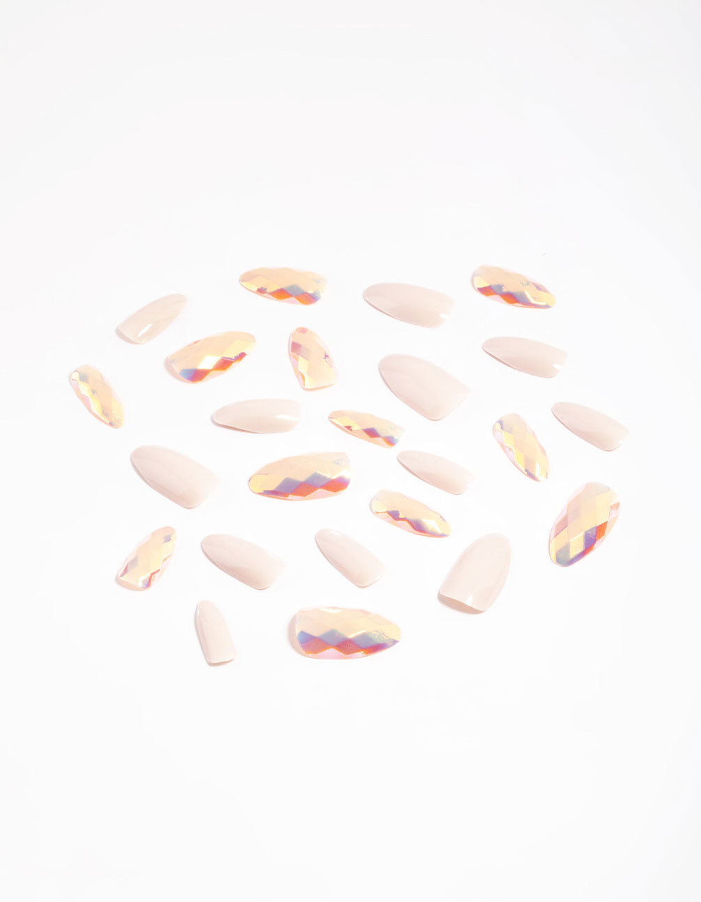 Natural Hatch Iridescent Press On Nails