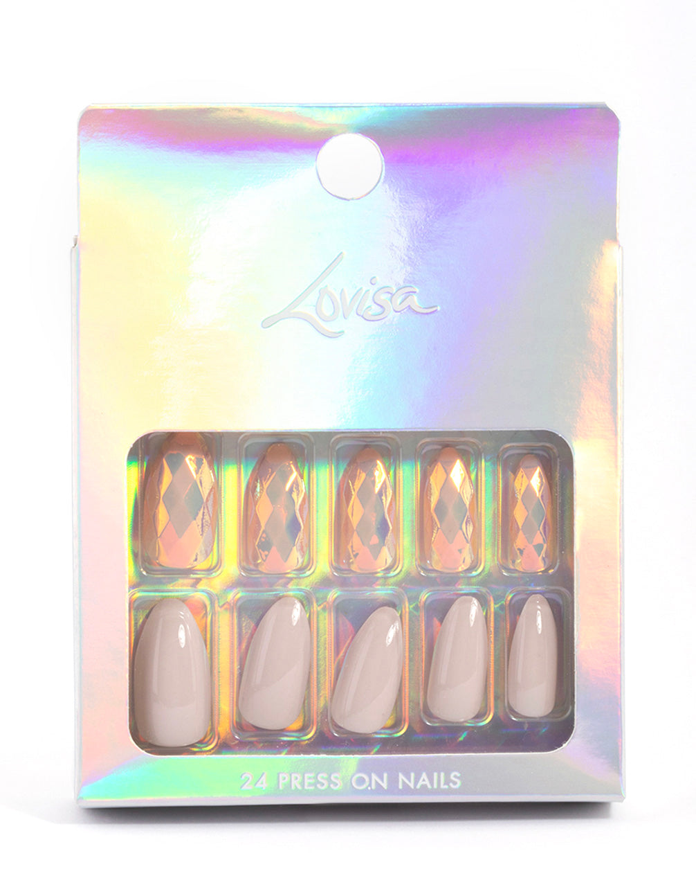 Natural Hatch Iridescent Press On Nails
