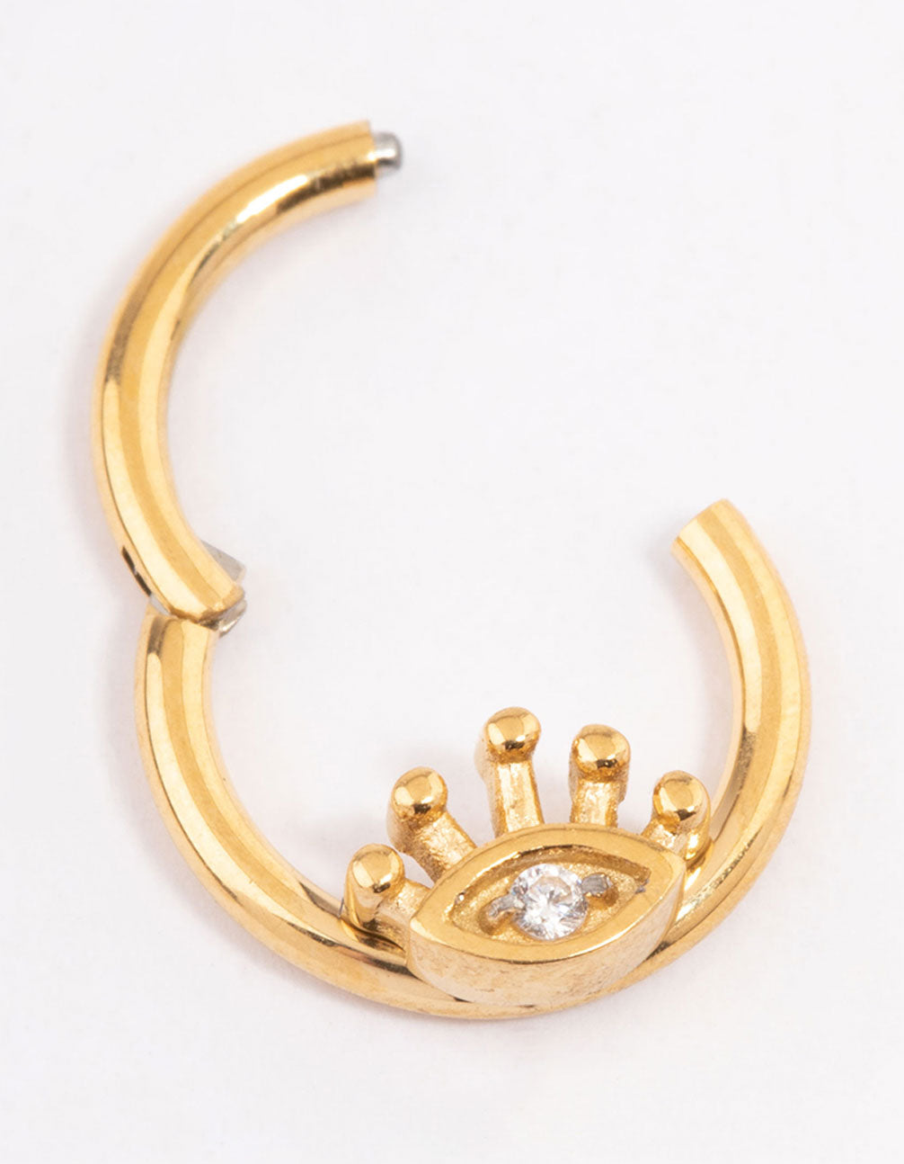 Gold Plated Surgical Steel Evil Eye Clicker Ring