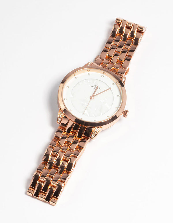 Rose Gold Diamante Marker Watch