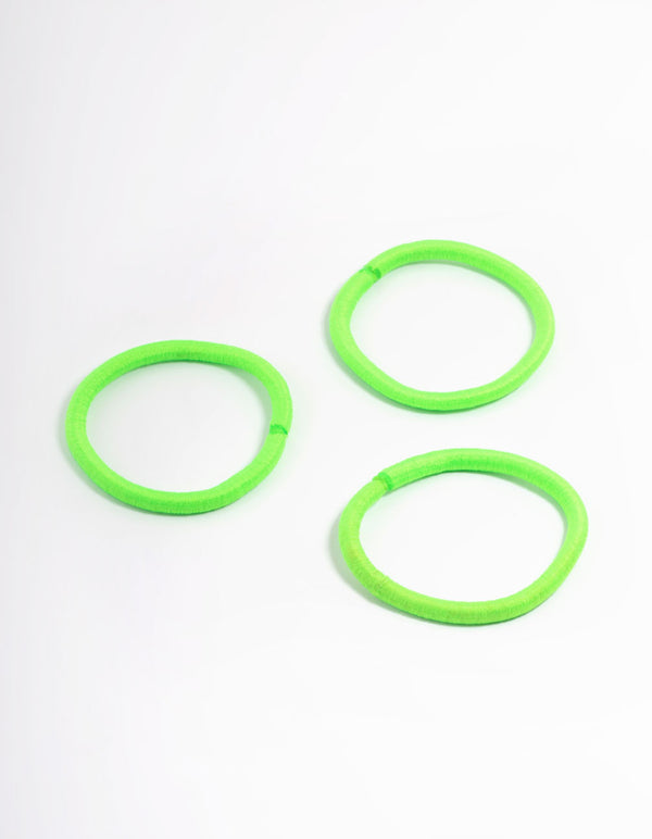 Green Fabric Classic Hair Tie Pack