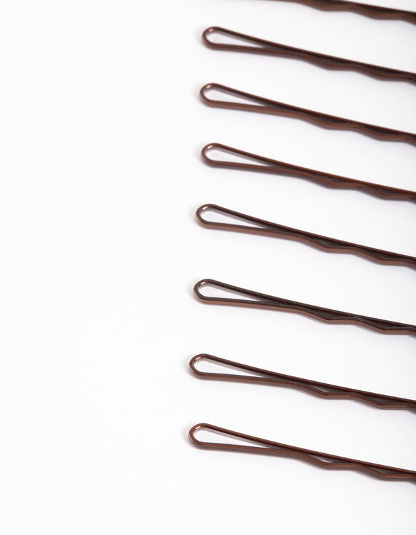 Coated Brown Bobby Pin 10-Pack