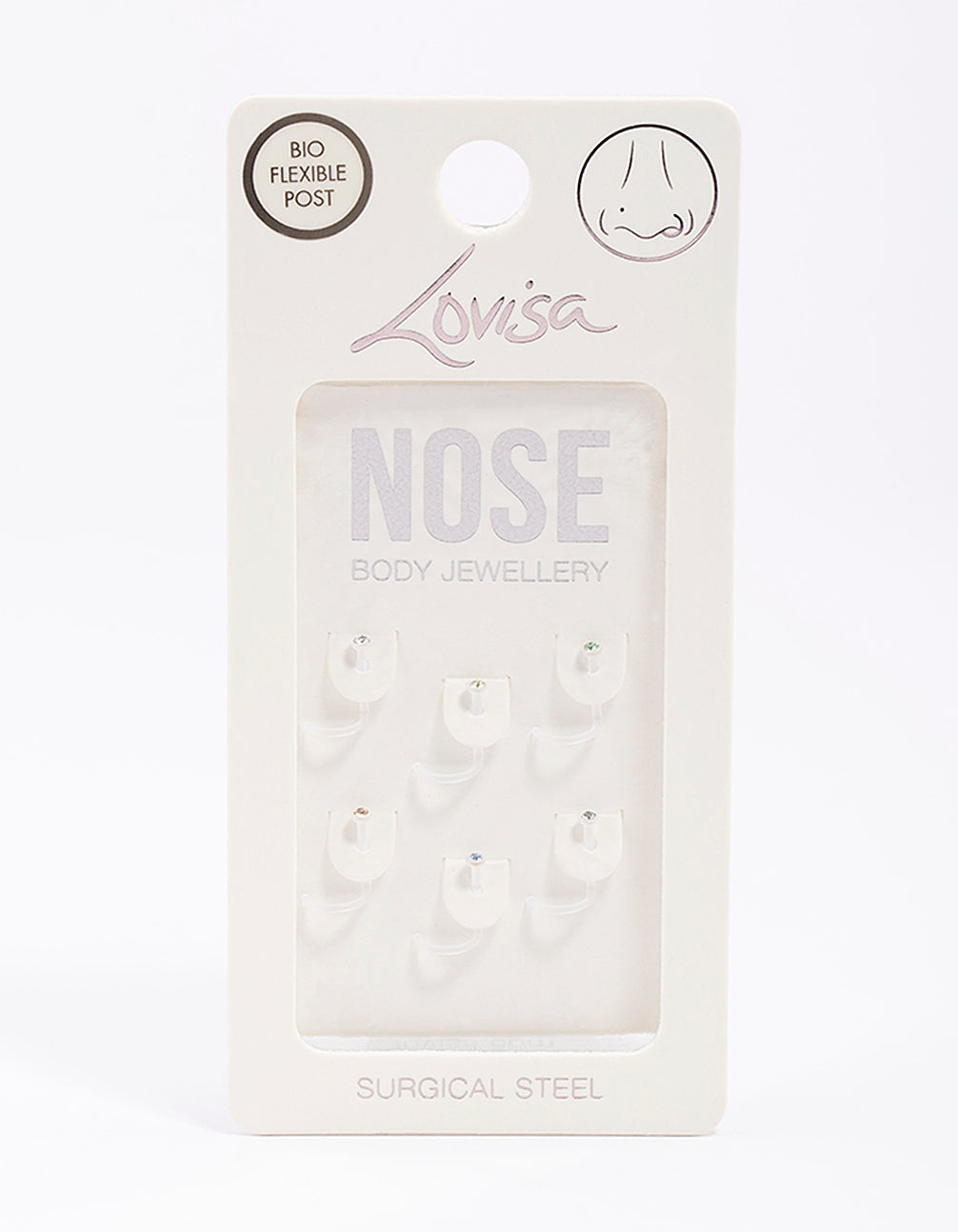 Surgical Steel Assorted Nose Studs 6-Pack