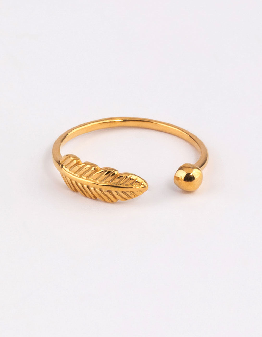 Gold Sterling Plated Leaf Wrap Ring