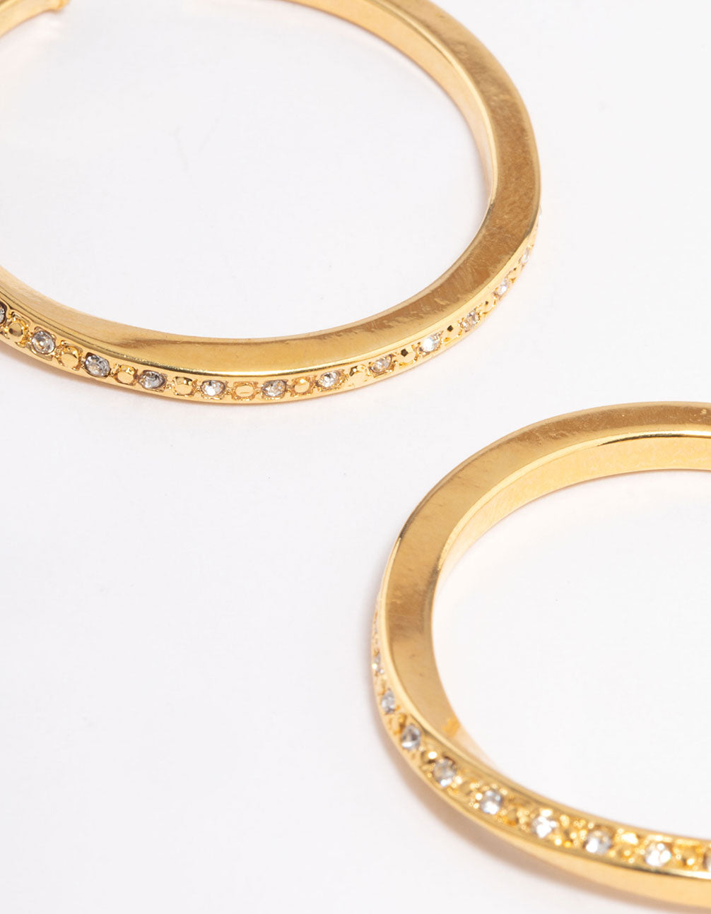 Gold Plated Soft Twist Diamante Cuff Earrings