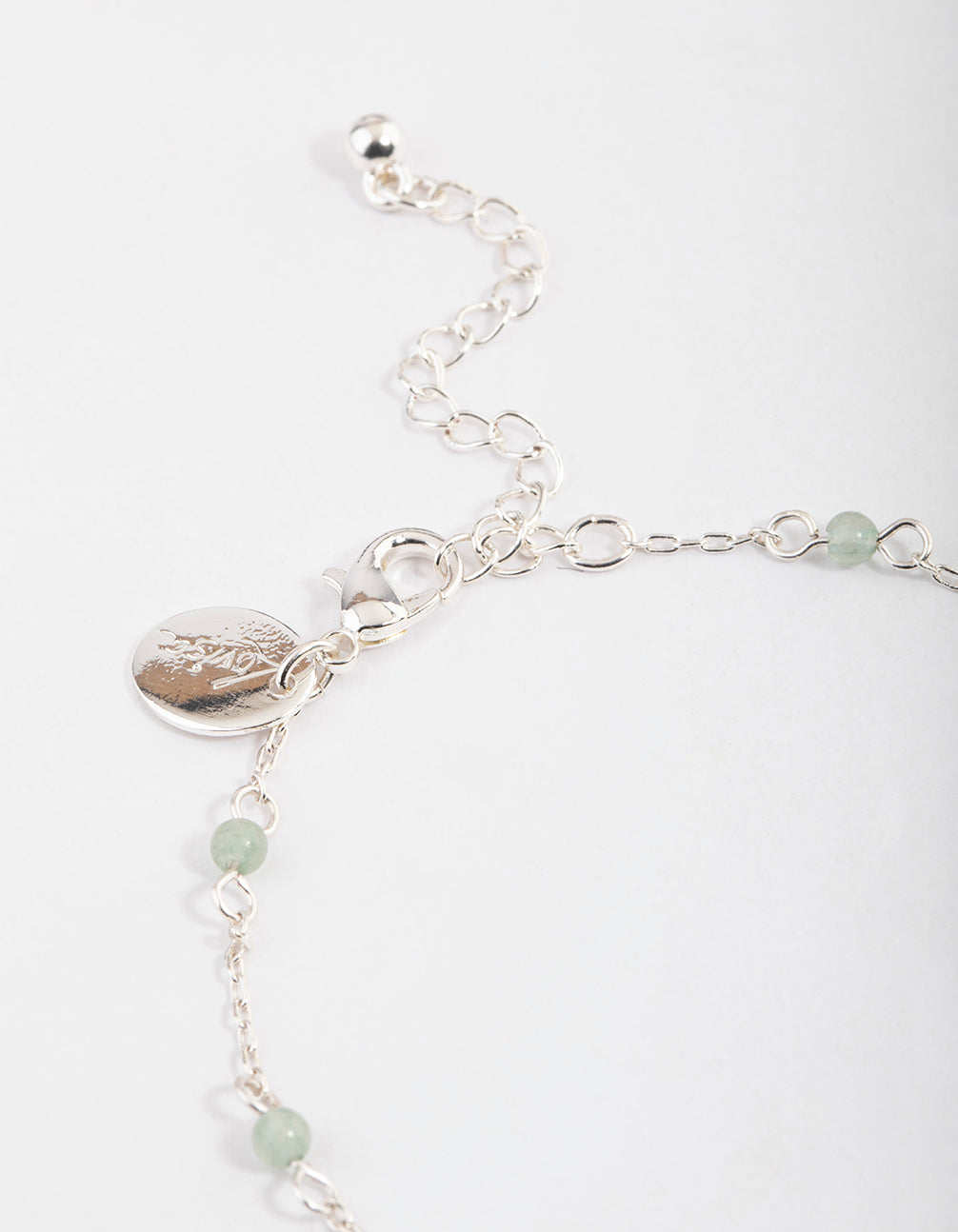 Silver Plated Green Fluorite Ball Double Row Bracelet