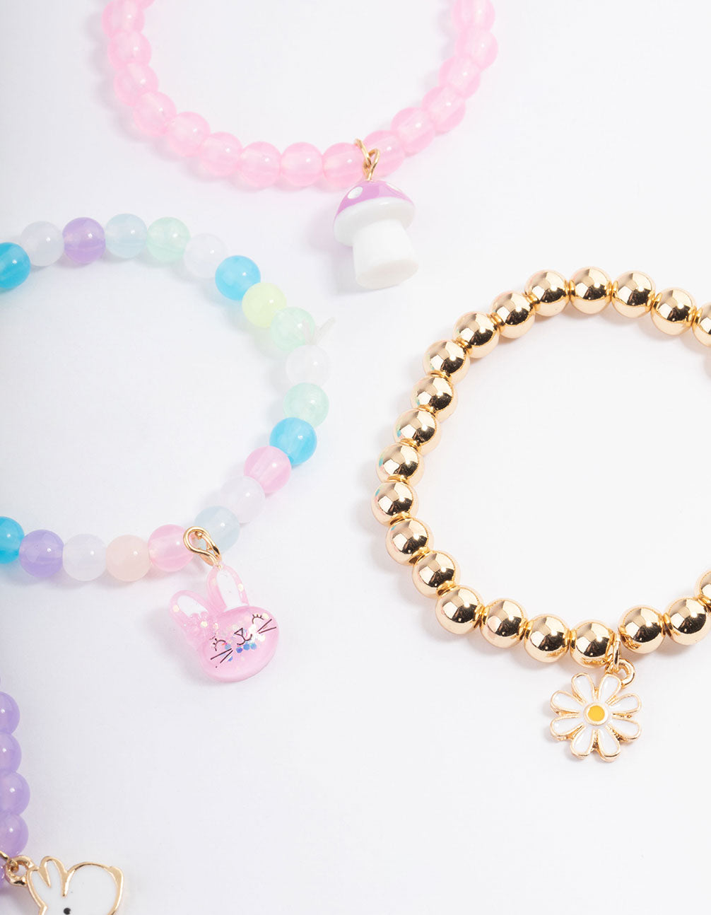 Kids Bunny Flower Stretch Bracelet 5-Pack